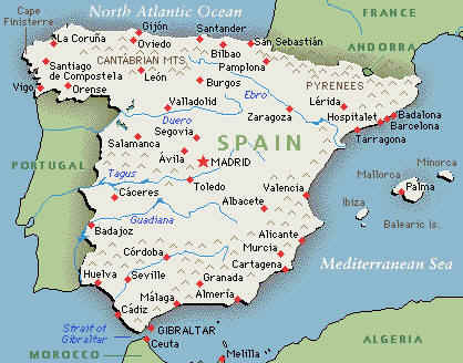 france and spain map
